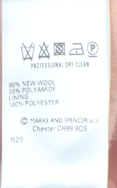 Marks and Spencer Pink Wool Blend Women's Coat Size 14