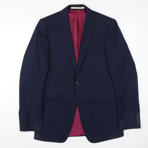 Marks and Spencer Men's Blue Wool Blazer, Size 36L