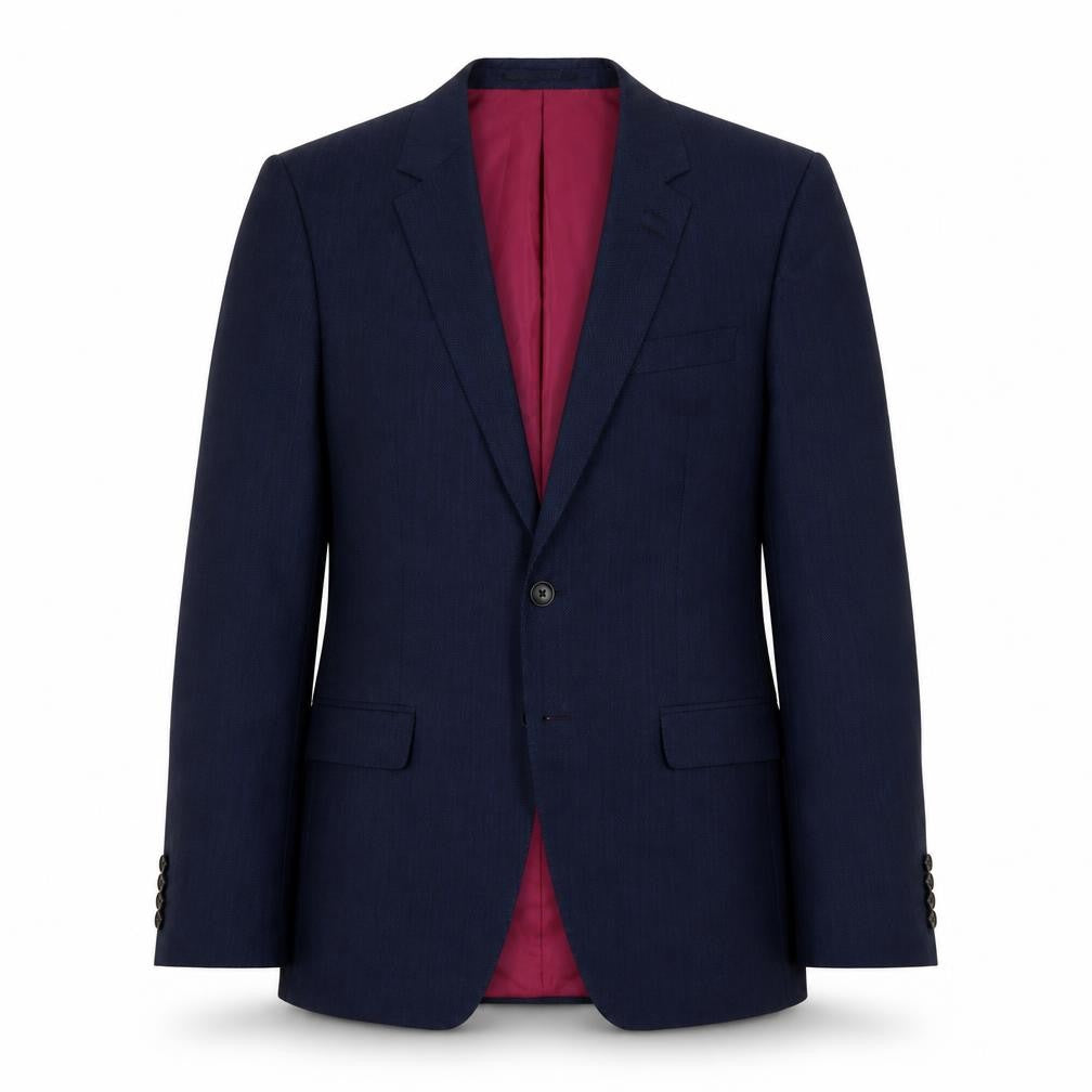 Front view of Marks & Spencer Men's Blue Wool Blazer, size 36L