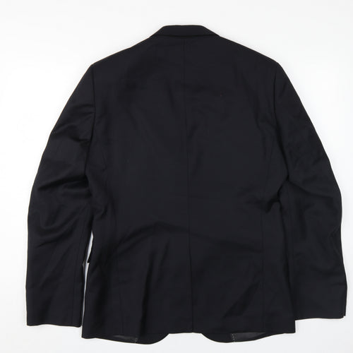 H&M Men's Black Slim Fit Blazer, 38R, Wool, Formal