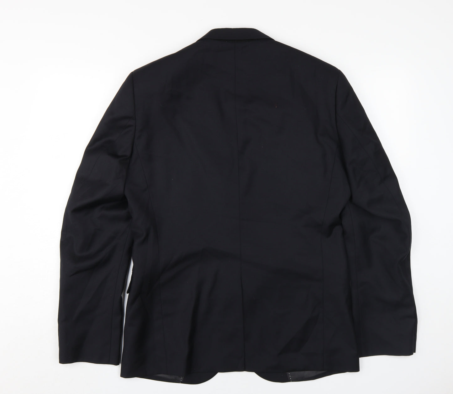 H&M Men's Black Slim Fit Blazer, 38R, Wool, Formal