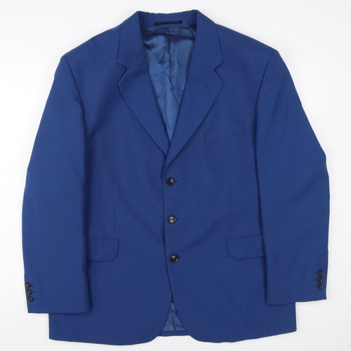 Di Caprio Men's Blue Blazer, Size 44S, Single-Breasted