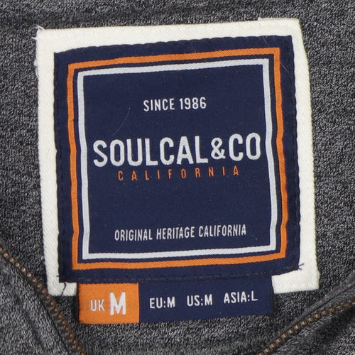 Soulcal & Co Men's Grey Full Zip Hoodie M