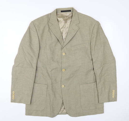 Marks and Spencer Men's Beige Blazer 42S Wool Linen