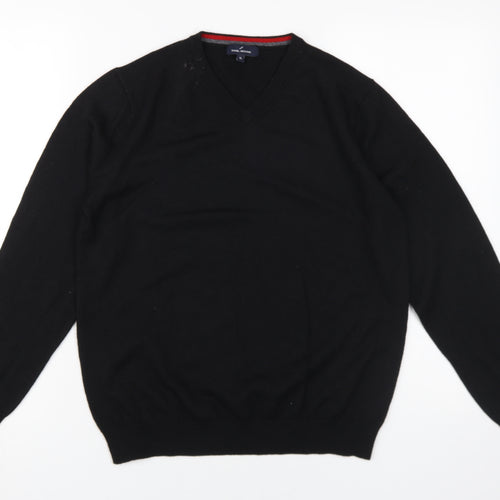 Daniel Hechter Men Black XL V-Neck Pullover Jumper