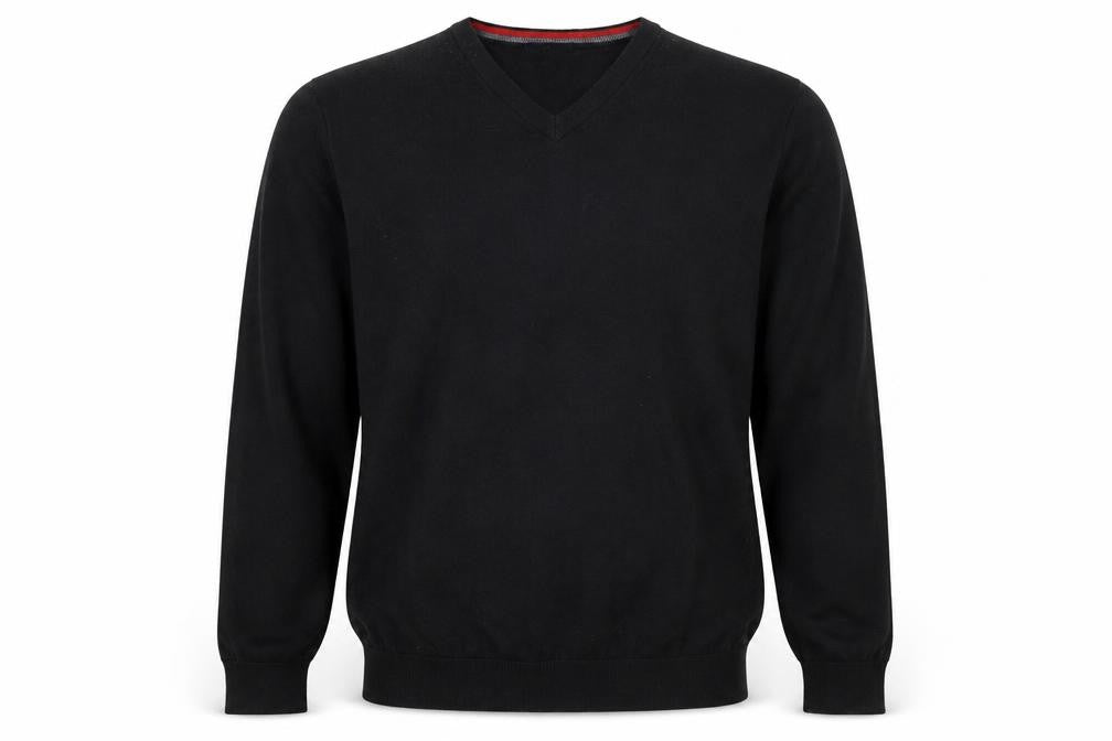 Front view of Daniel Hechter Men Black XL V-Neck jumper