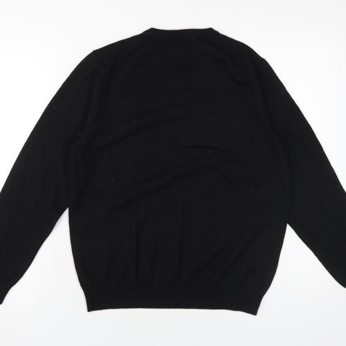 Daniel Hechter Men Black XL V-Neck Pullover Jumper