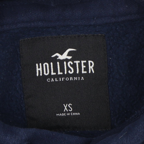 Hollister Men's Blue Beige Pullover Hoodie XS