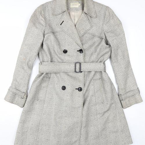 Reiss Women's Grey Trench Coat, Size L, Classic Style