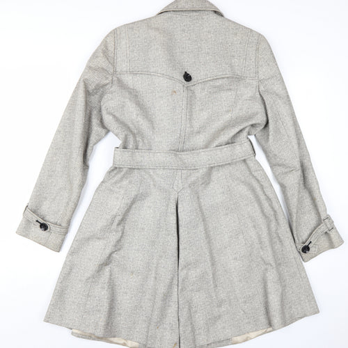Reiss Women's Grey Trench Coat, Size L, Classic Style