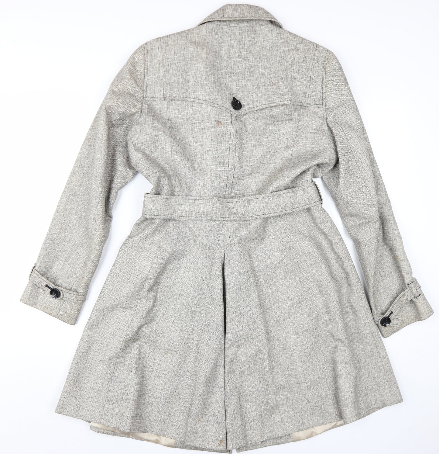 Reiss Women's Grey Trench Coat, Size L, Classic Style