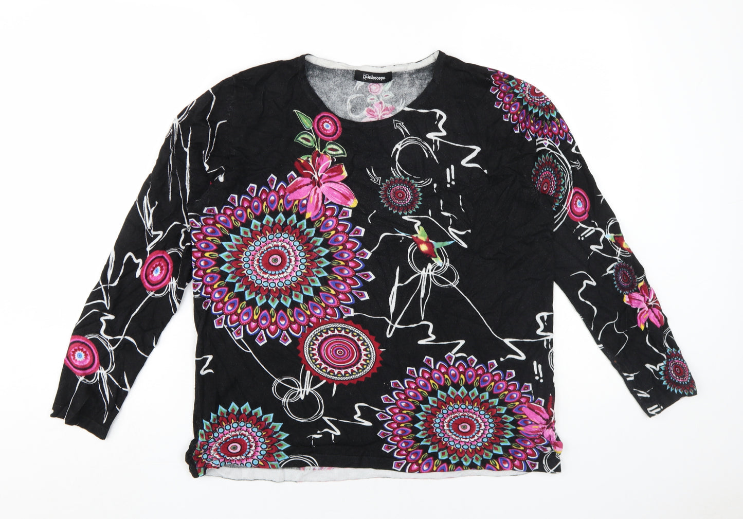 Kaleidoscope Women's Black Floral Pullover Jumper Size 14