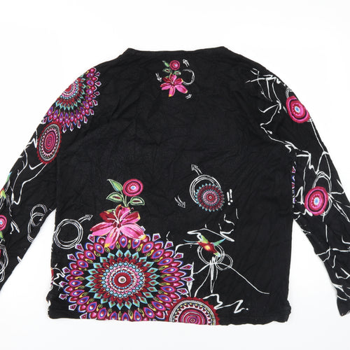 Kaleidoscope Women's Black Floral Pullover Jumper Size 14