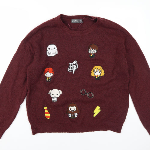 Harry Potter Women's Red Pullover Jumper L