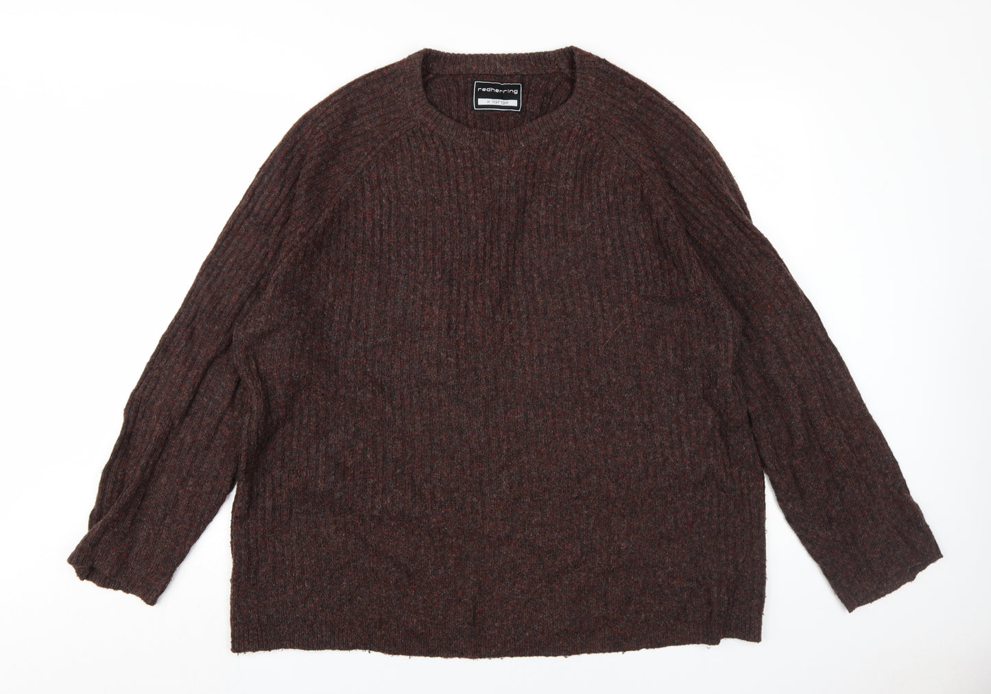 Red Herring Men's Brown XL Ribbed Pullover Jumper
