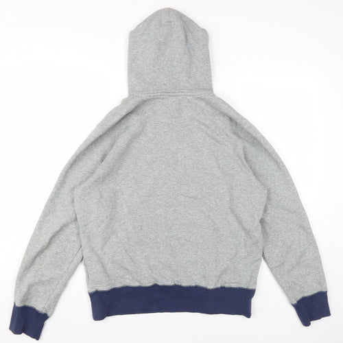 Nike Men's Grey Pullover Hoodie M with Logo Accents
