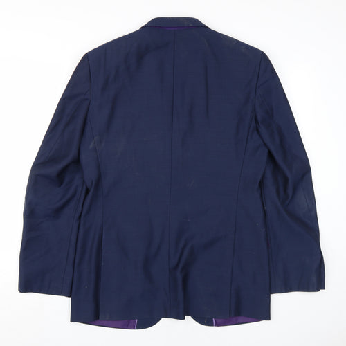 Marks and Spencer Men's Blue 38R Blazer - Classic Style