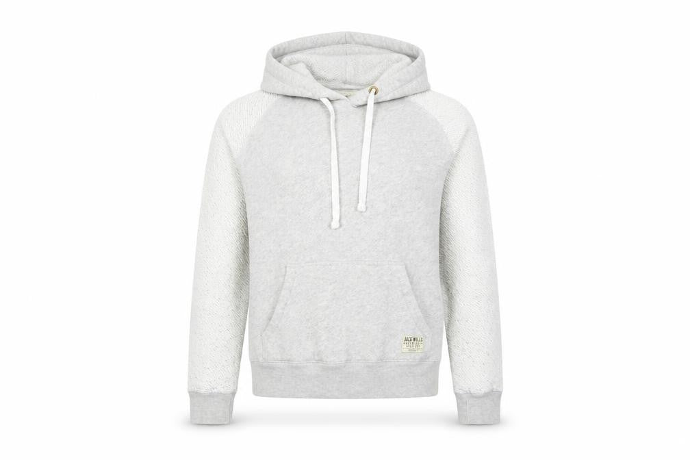 Front view of Jack Wills Women’s Grey Pullover Hoodie, size UK 8