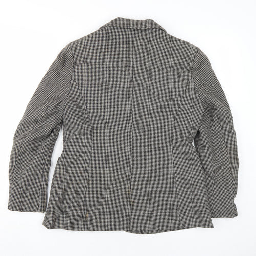 Women's Quality Fashion Grey Houndstooth Suit Jacket Size 46