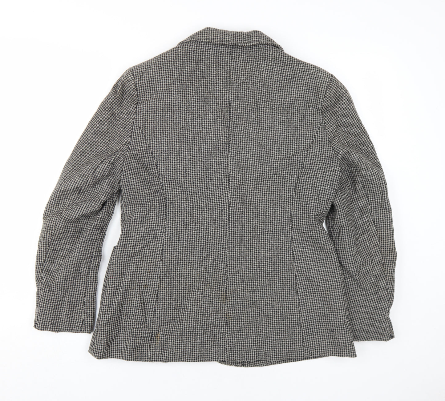 Women's Quality Fashion Grey Houndstooth Suit Jacket Size 46