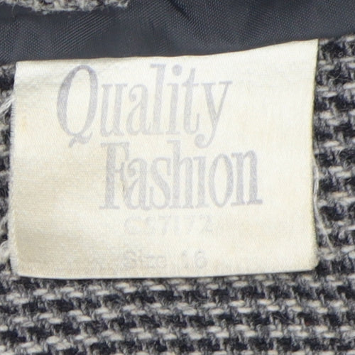 Women's Quality Fashion Grey Houndstooth Suit Jacket Size 46