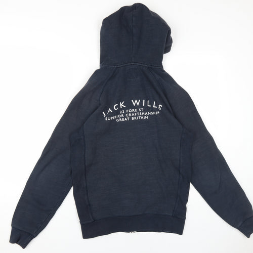 Jack Wills Men's Blue Full Zip Hoodie, Size S