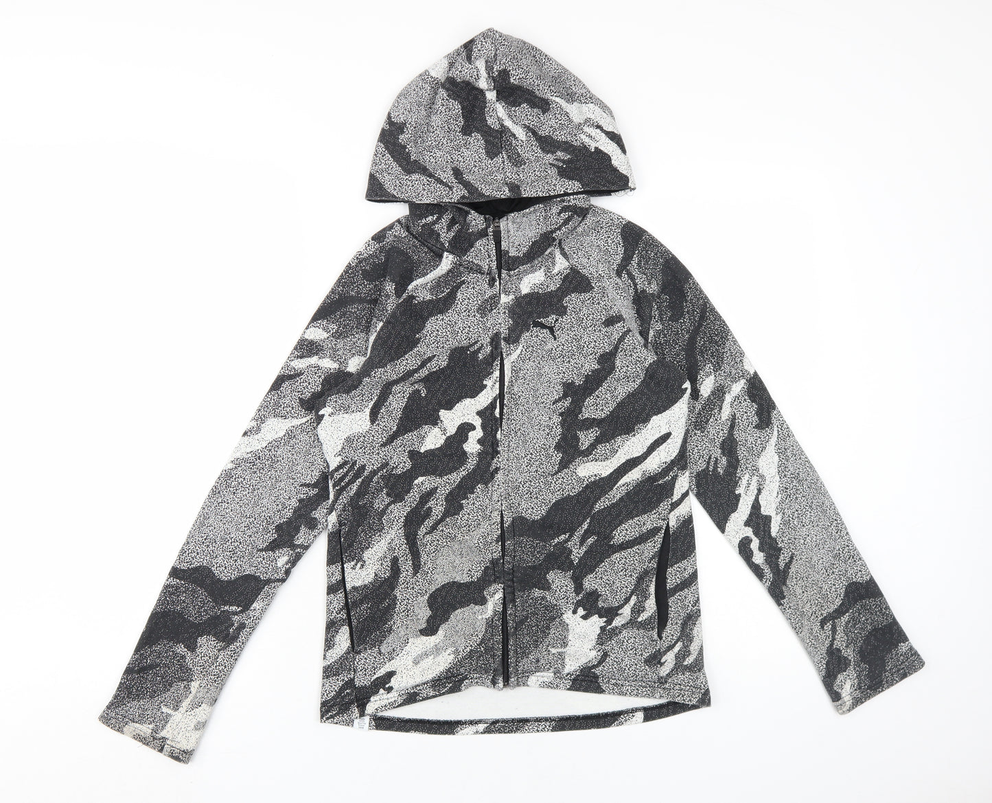 Puma Boys Grey Camouflage Full Zip XL Hoodie