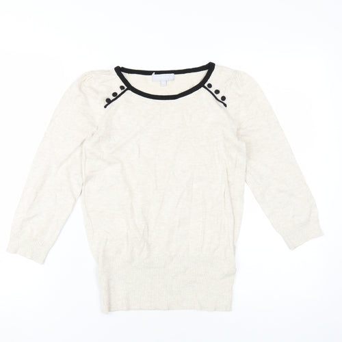 Red Herring Beige Women's 3/4 Sleeve Pullover Jumper