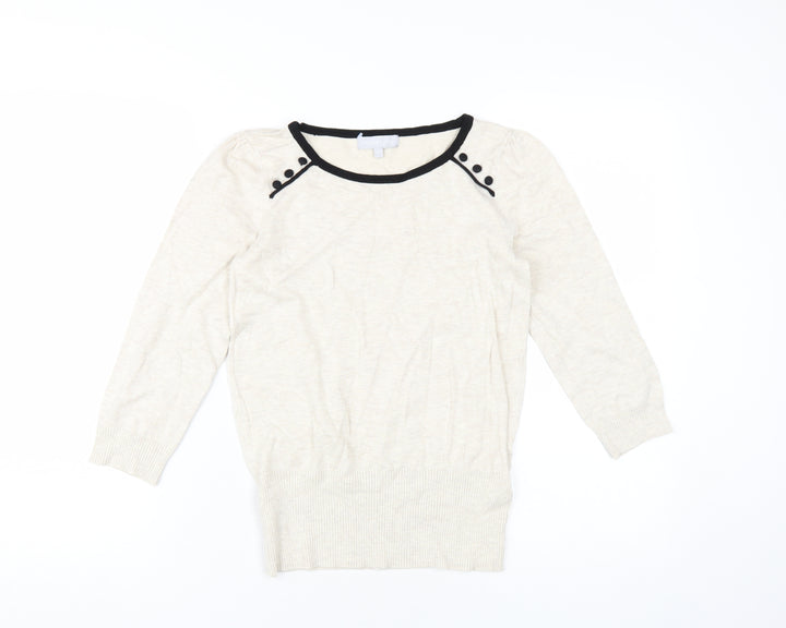 Red Herring Beige Women's 3/4 Sleeve Pullover Jumper