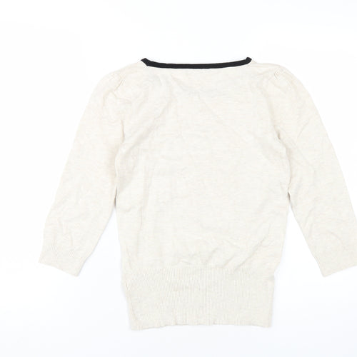 Red Herring Beige Women's 3/4 Sleeve Pullover Jumper