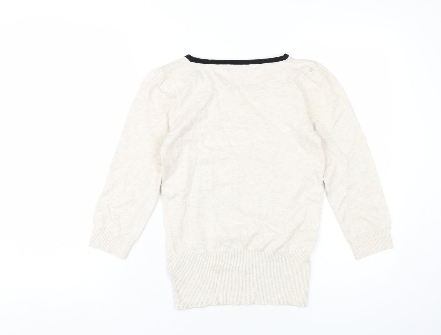 Red Herring Beige Women's 3/4 Sleeve Pullover Jumper