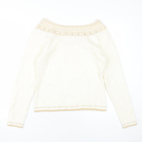 Paraphrase Women's Ivory Jumper Large Angora Blend