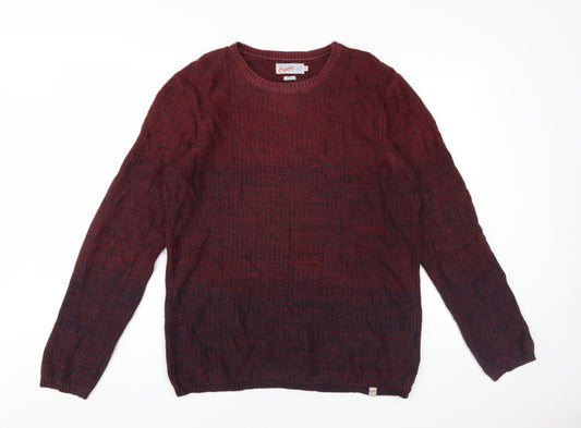 Jack & Jones Men's Red Pullover Jumper, Size S, Crew Neck