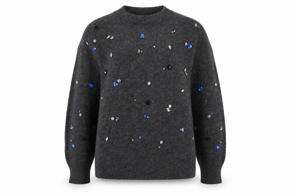 Front view of Warehouse Women's Grey jumper, size 8
