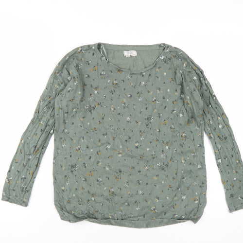 Fat Face Women's Green Floral Pullover Jumper Size 8