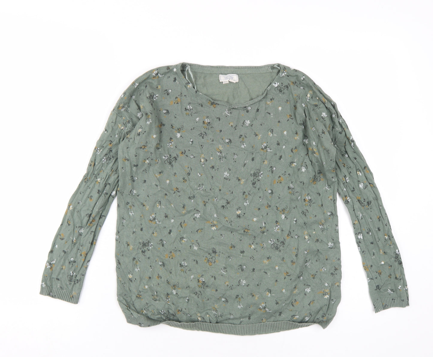 Fat Face Women's Green Floral Pullover Jumper Size 8