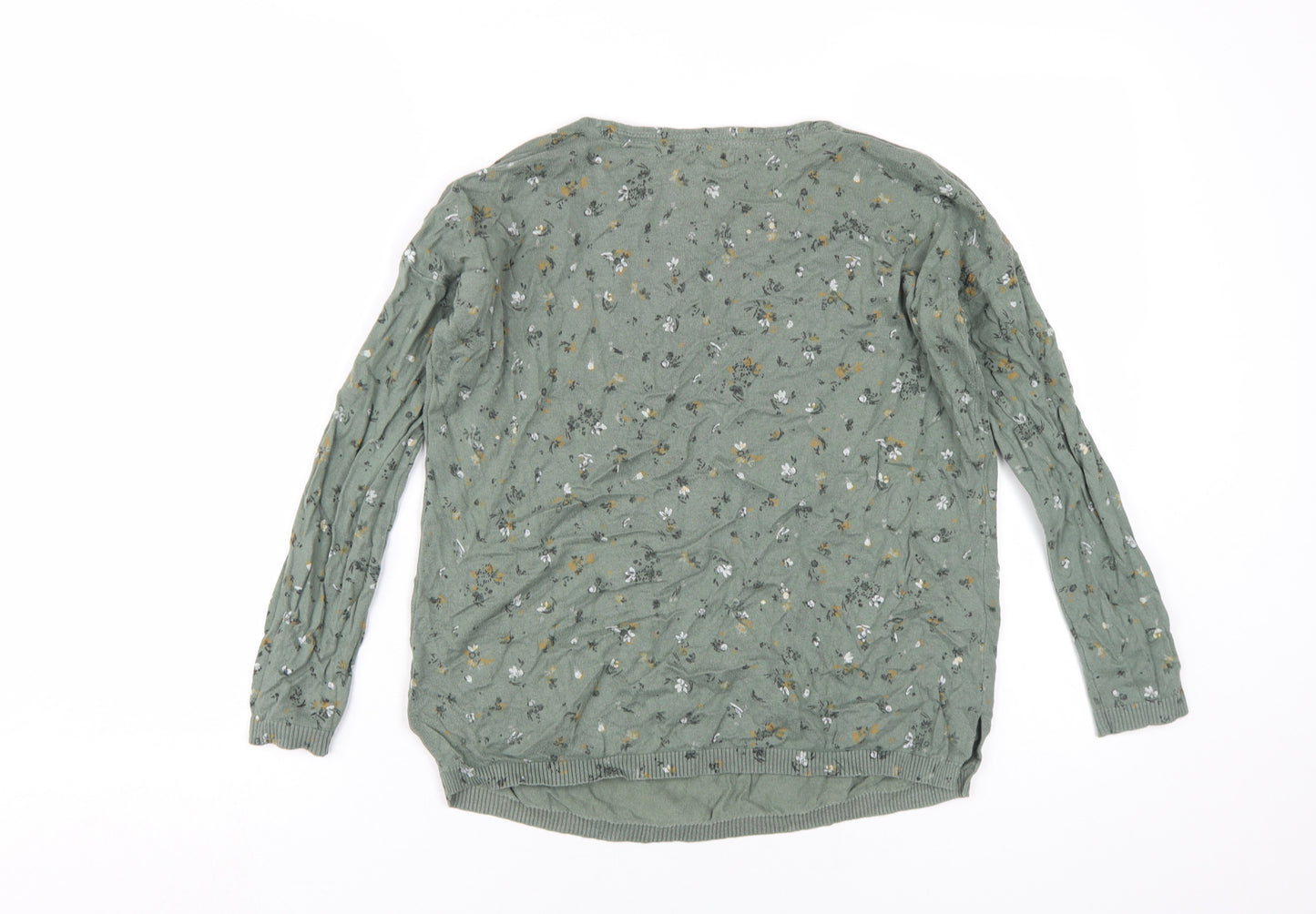 Fat Face Women's Green Floral Pullover Jumper Size 8