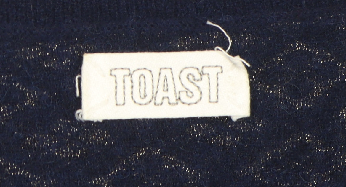 Toast Women's Blue Argyle Pullover Jumper S