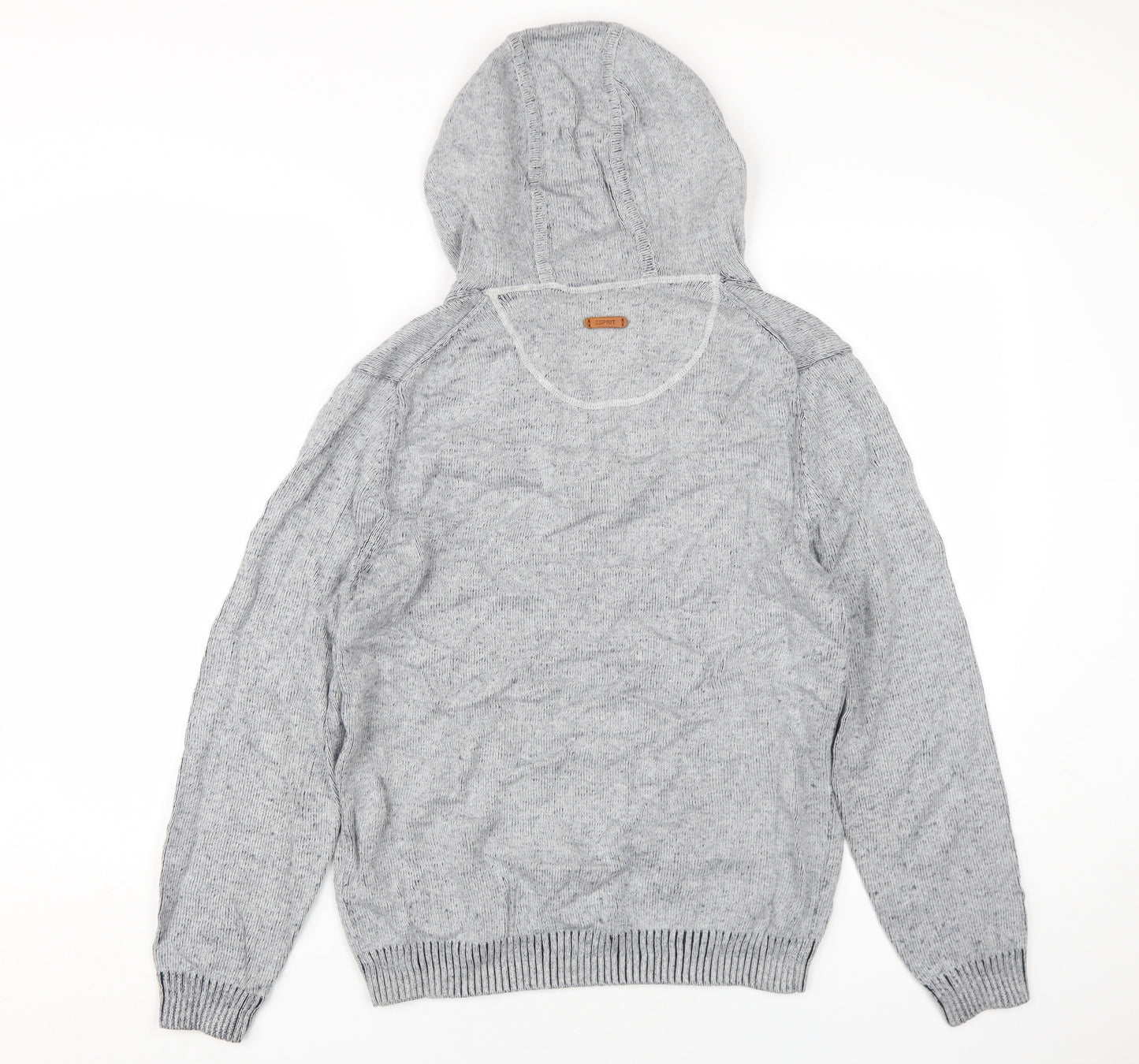 Esprit Women's Grey Hooded Henley Jumper Size M