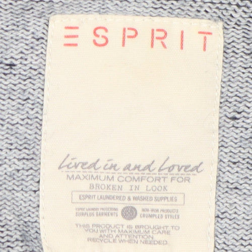 Esprit Women's Grey Hooded Henley Jumper Size M