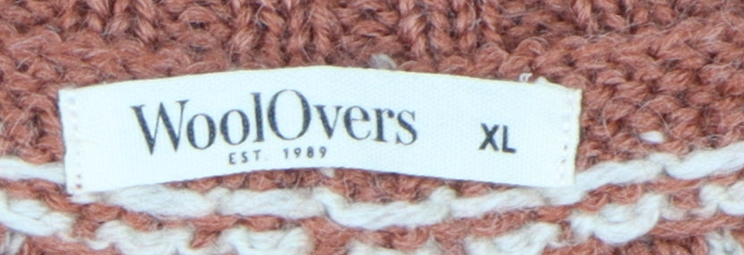 WoolOvers Women's XL Brown Fair Isle Pullover Jumper