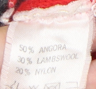 Moda Ultima Women's Grey Red Pullover Jumper L