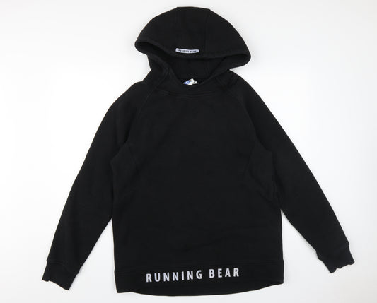 Running Bear Men's Black Pullover Hoodie - L