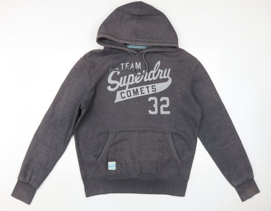 Superdry Men's Grey Pullover Hoodie L with Logo