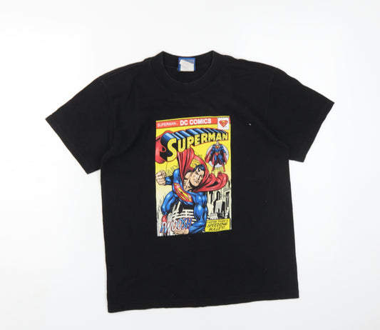 Superman Boys Black Graphic T-Shirt Size 10 Years