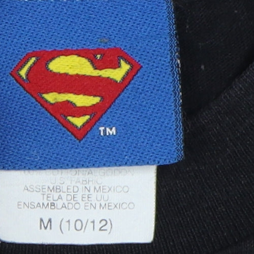 Superman Boys Black Graphic T-Shirt Size 10 Years