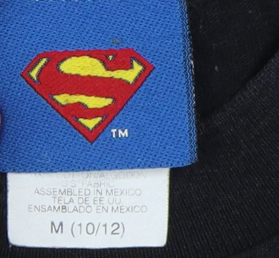 Superman Boys Black Graphic T-Shirt Size 10 Years