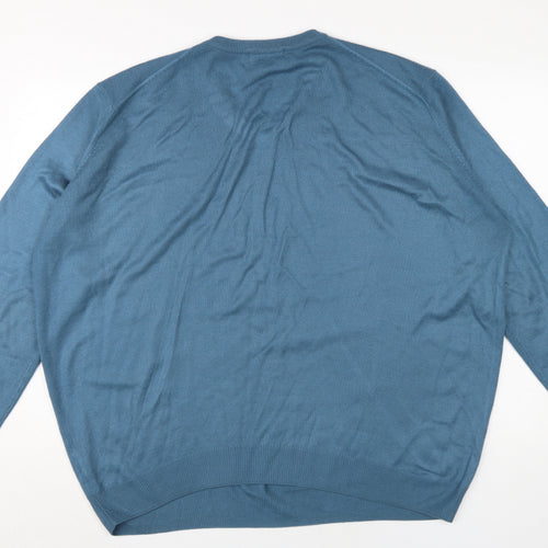 James Pringle Men's Blue XL V-Neck Knit Jumper