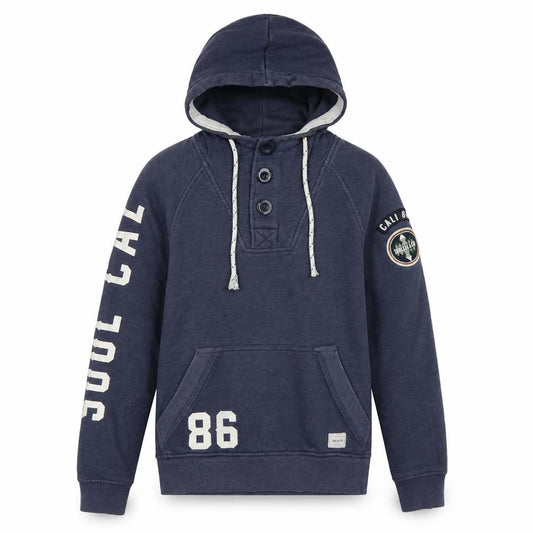 SoulCal Blue XS Henley Hoodie Unisex