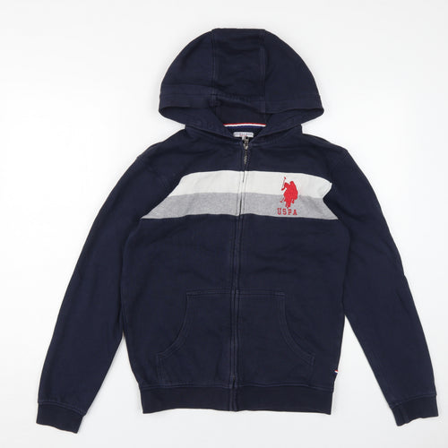 U.S. Polo Assn. Boys Blue Full Zip Hoodie, Size M